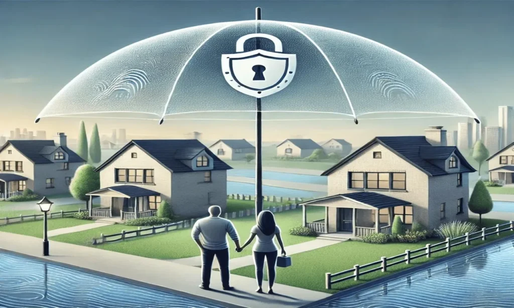 Flood-prone area home insurance protecting residential properties from flood damage, structural repairs, and costly water-related financial losses.